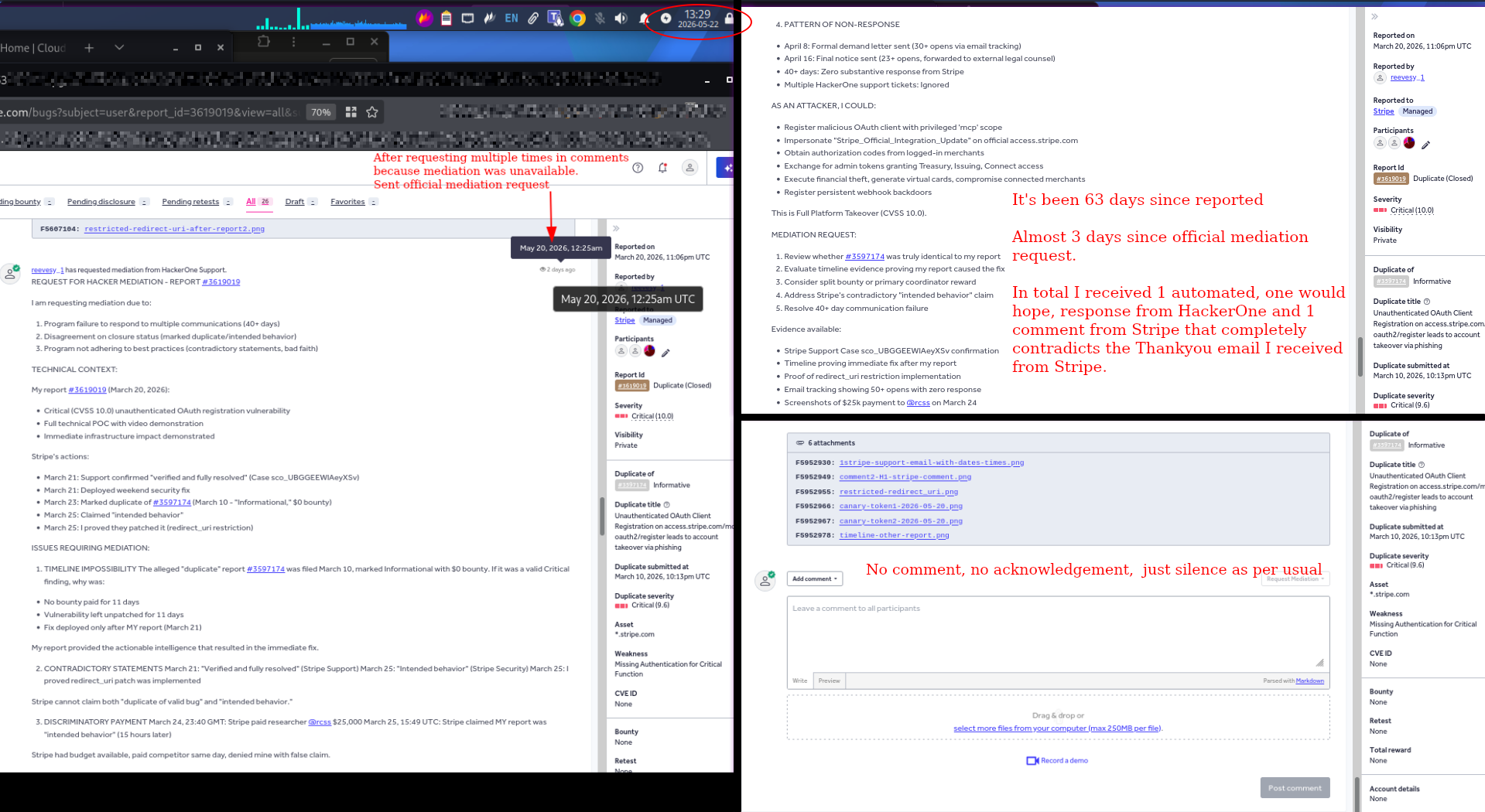 3 days after mediation request — complete silence