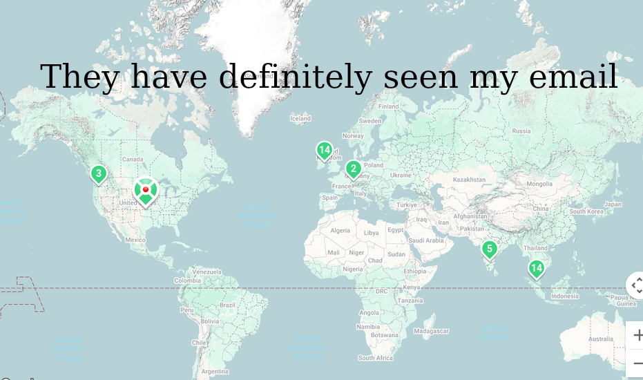 Email open tracking map