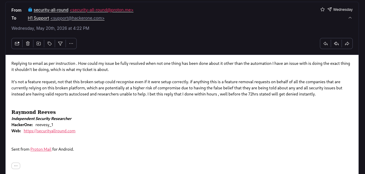 Reply explaining the circular trap
